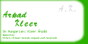arpad kleer business card